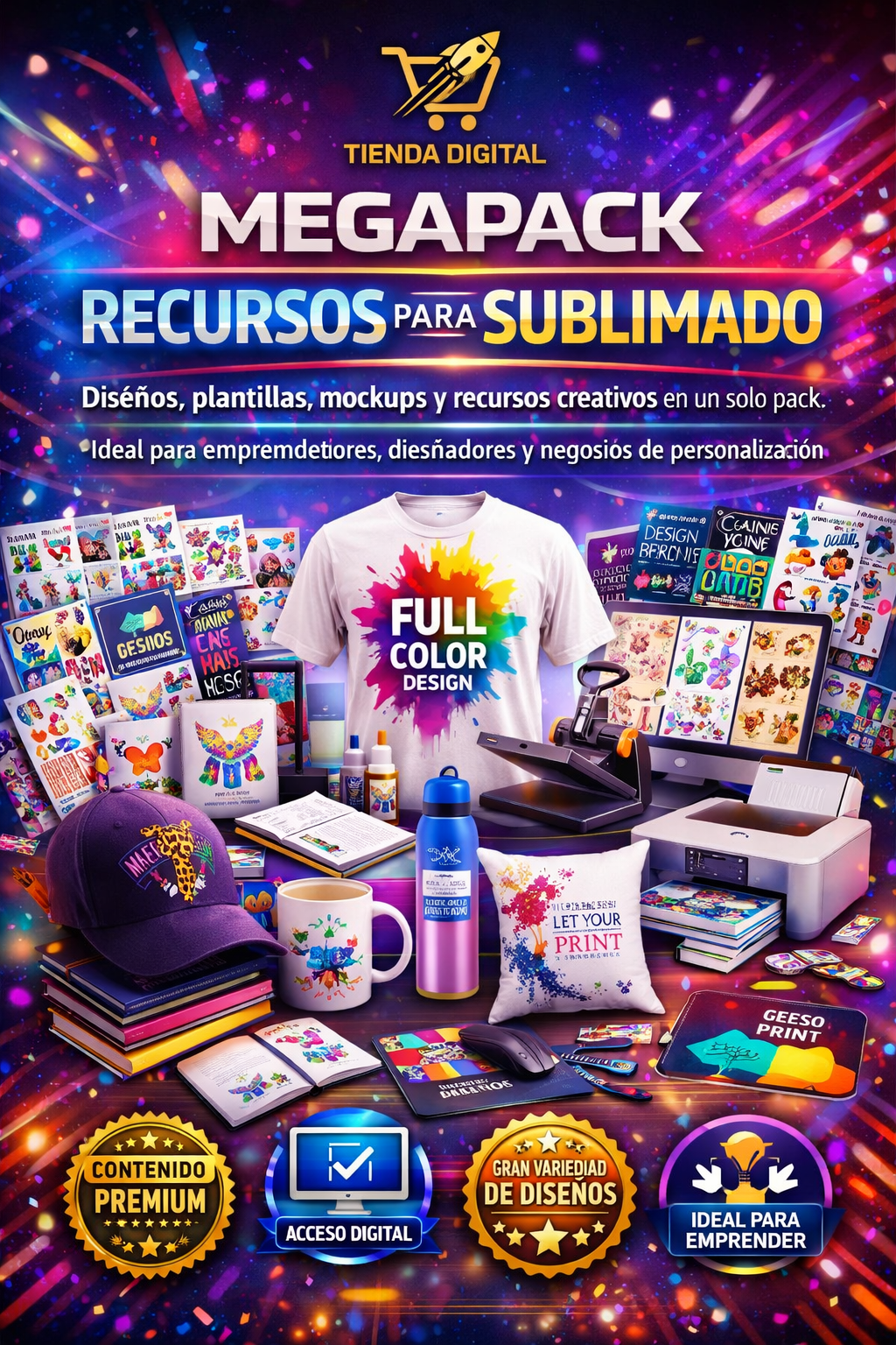 MEGAPACK DE RECURSOS PARA SUBLIMADOS Y SERIGRAFIA
